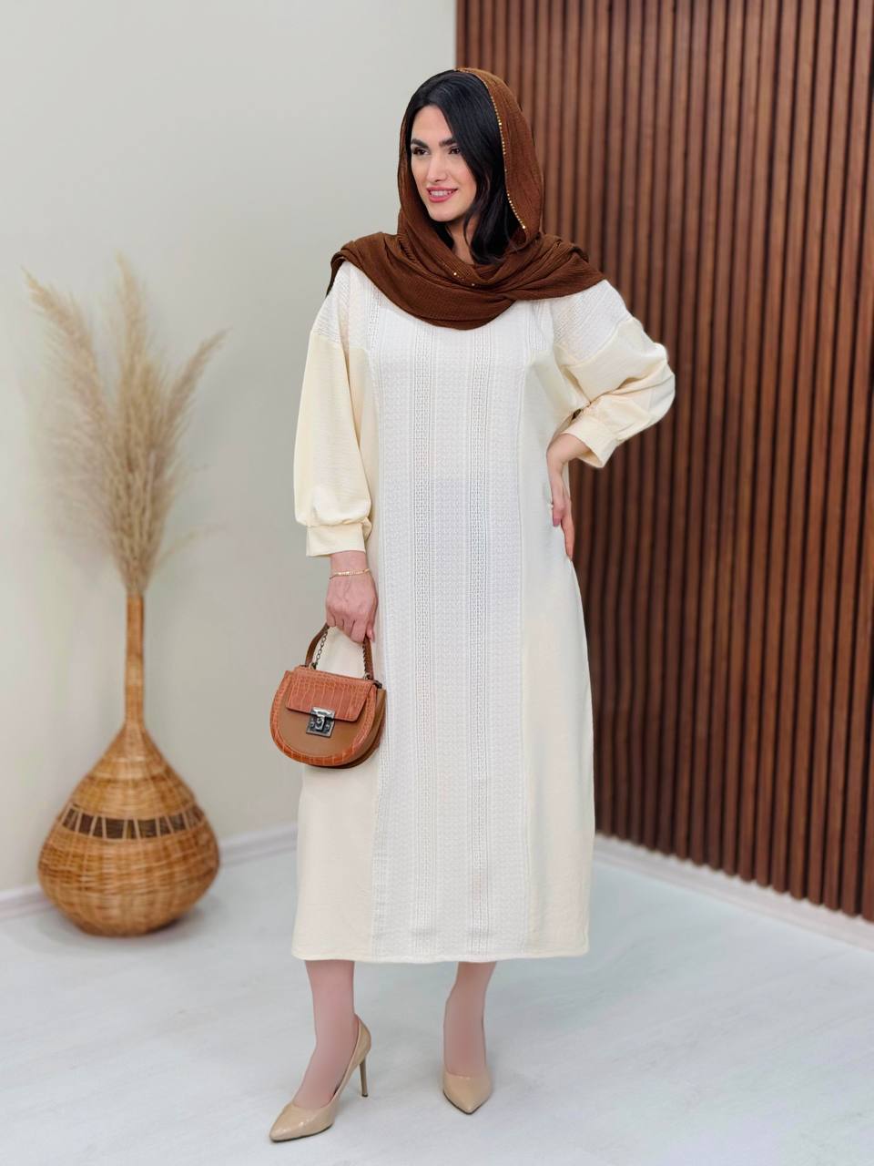 پیراهن ترکیبی کمردار آرماس کد 5618