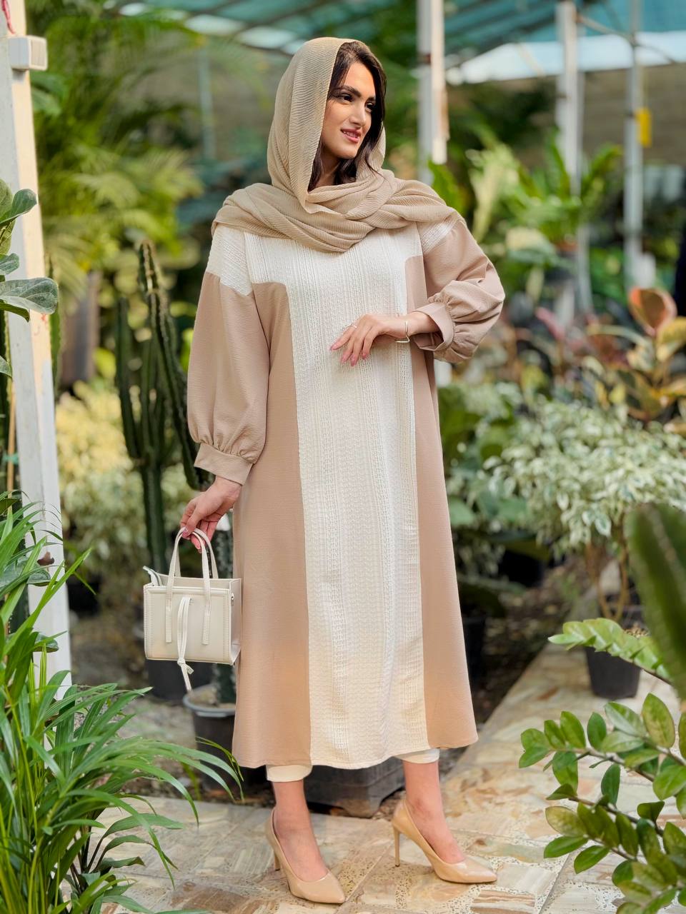 پیراهن ترکیبی کمردار آرماس کد 5618