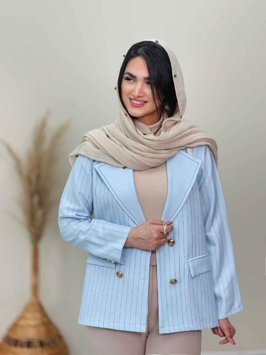 کتی راه راه یقه انگلیسی سونا کد 5631