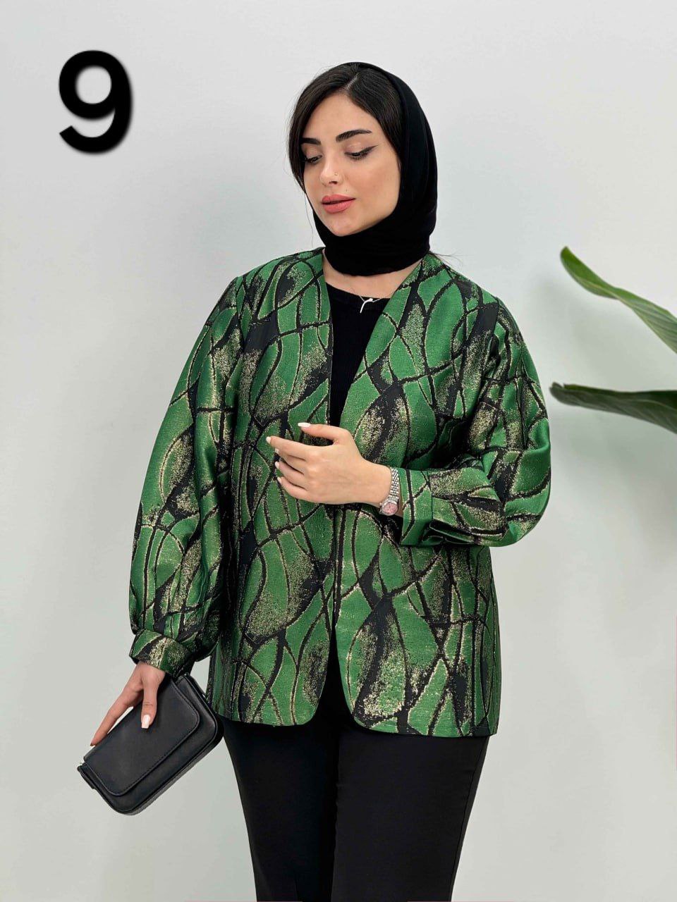 کتی ژاکارد آستین پفی رخشا کد 5738