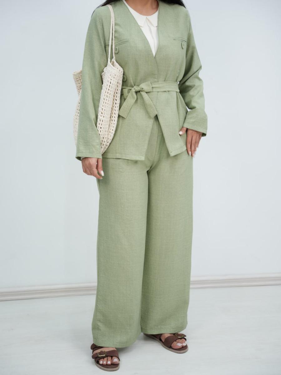 ست کت و شلوار کمردار لیندا کد 5894