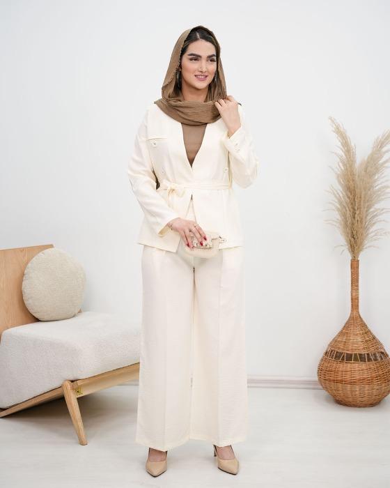 ست کت و شلوار کمردار لیندا کد 5894