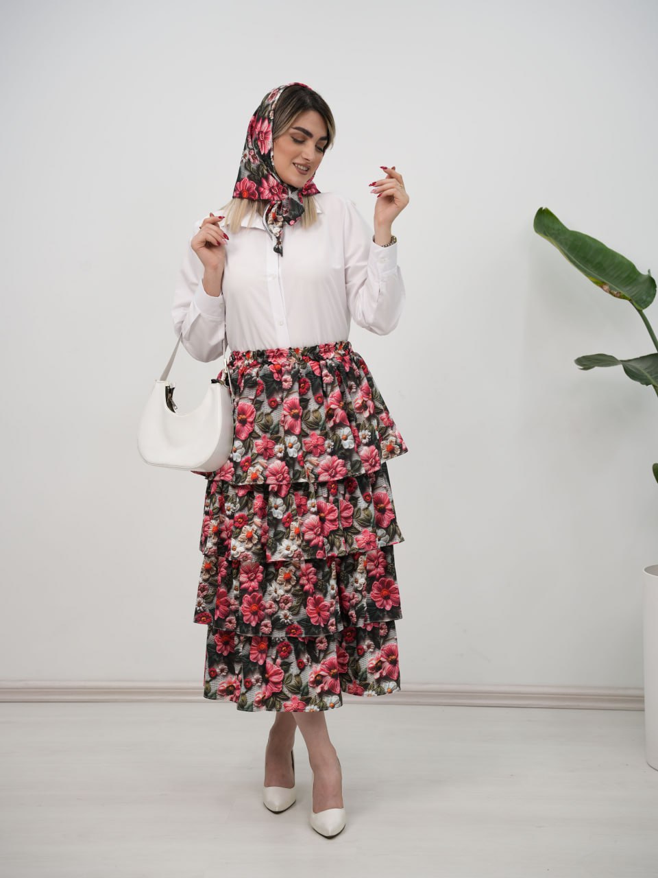 ست اسکارف دار گلی کد 5963