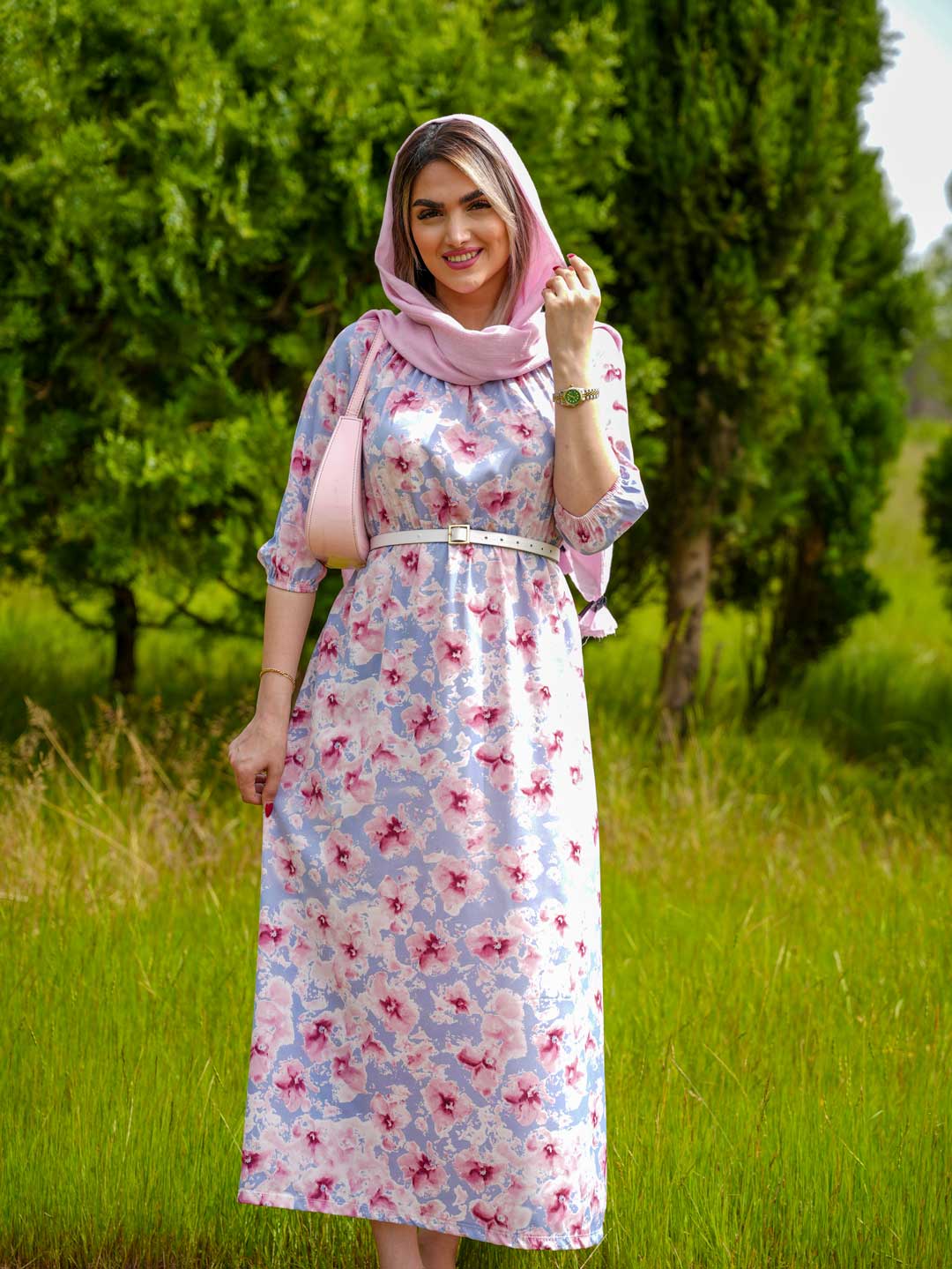 پیراهن یقه قایقی طراوت کد 5977