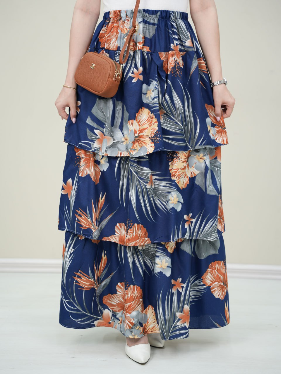 دامن طرحدار مهگل کد 6010