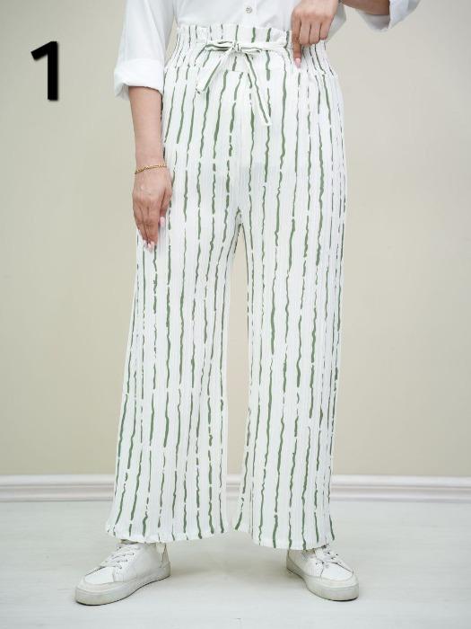 شلوار راه راه کمر کش تادو کد 6034