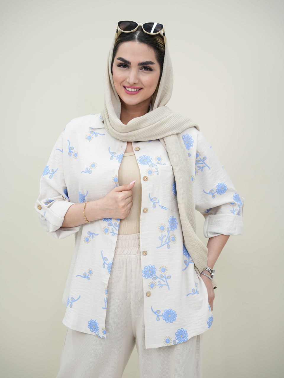 شومیز طرحدار سلما کد 6036