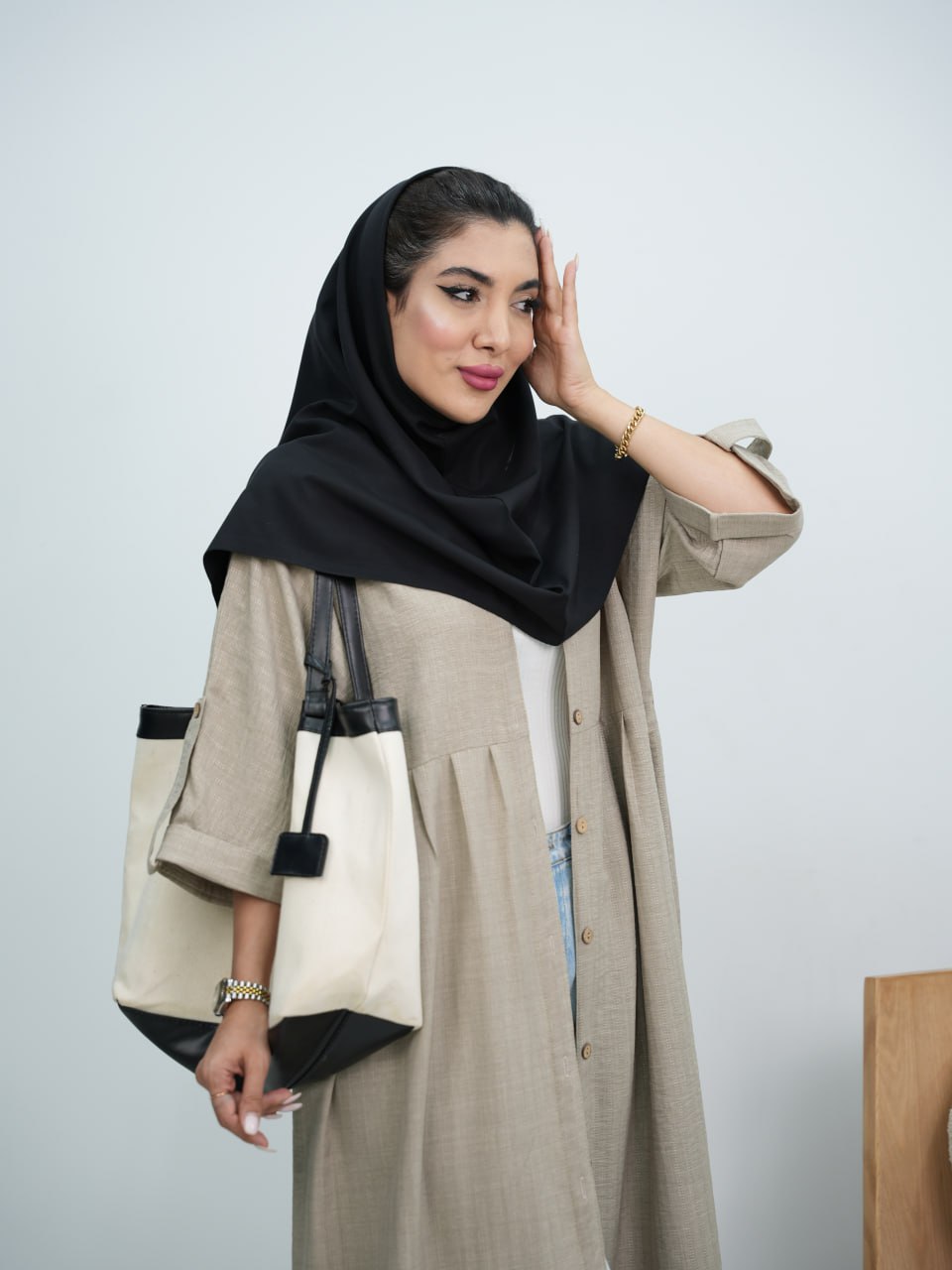 مانتو بلند کمردار الیکا کد 6070