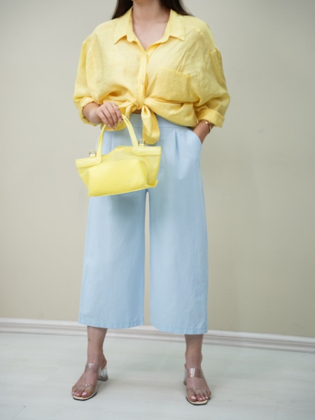 شلوار لنین واید باوین کد 6146