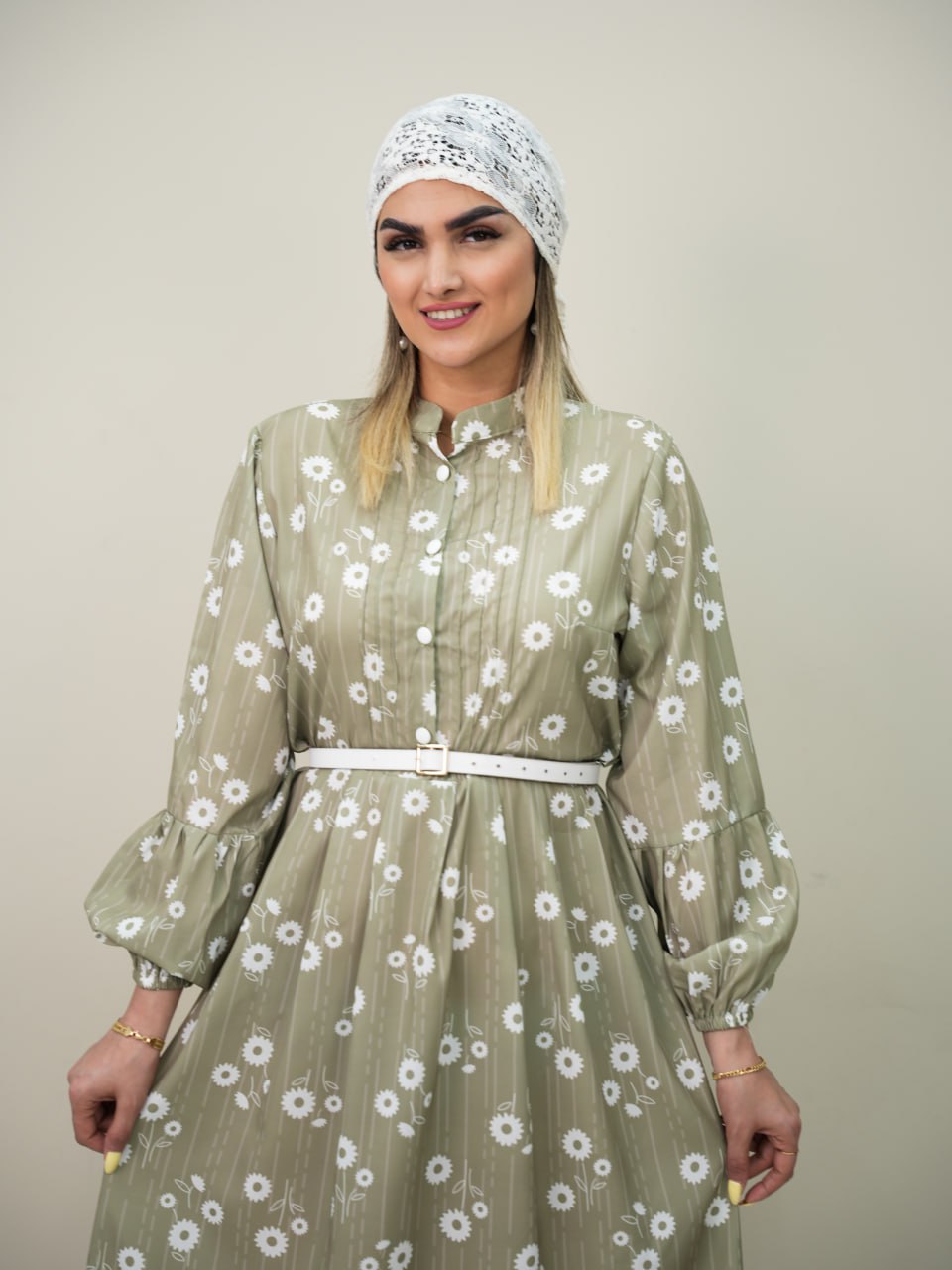 پیراهن جلو دکمه بابونه کد 6159