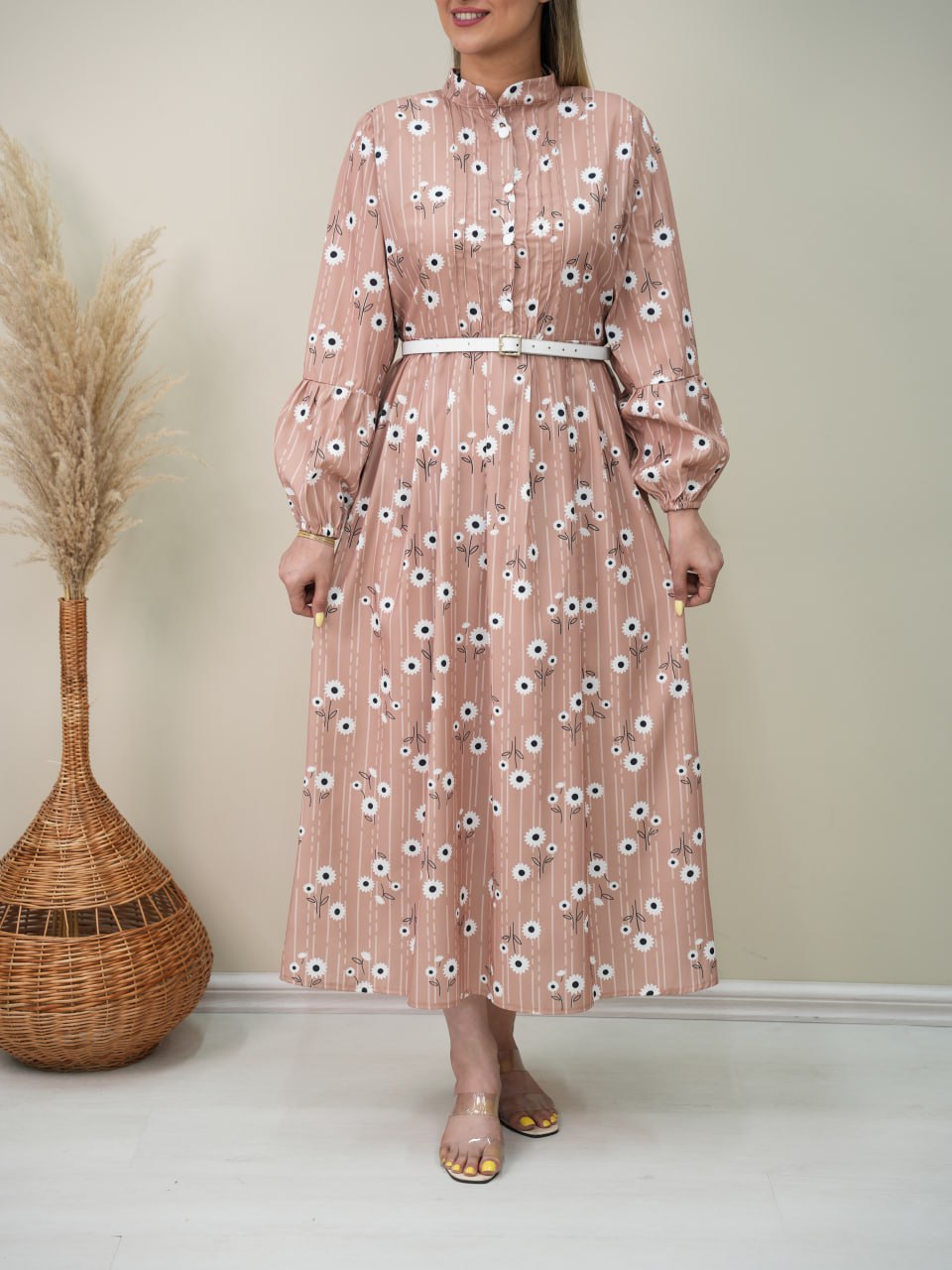 پیراهن جلو دکمه بابونه کد 6159