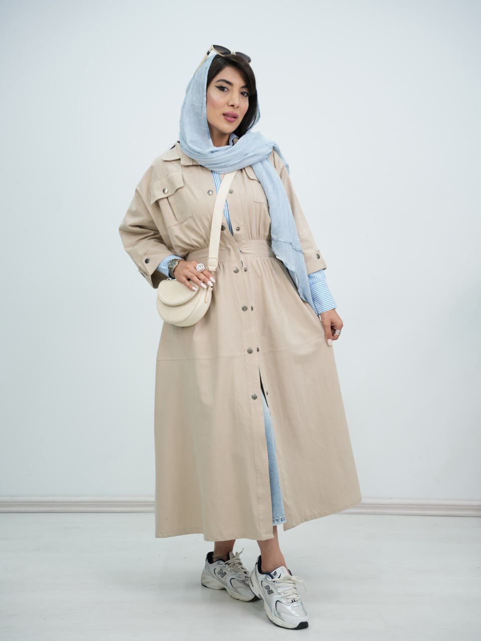 مانتو بلند کمرکش پاریس کد 6220