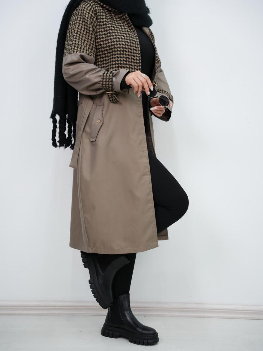 بارونی ترکیبی کلاهدار لاریس کد 6342