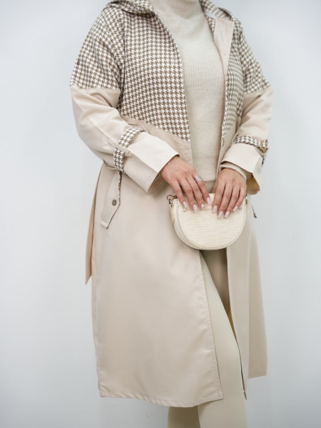 بارونی ترکیبی کلاهدار لاریس کد 6342