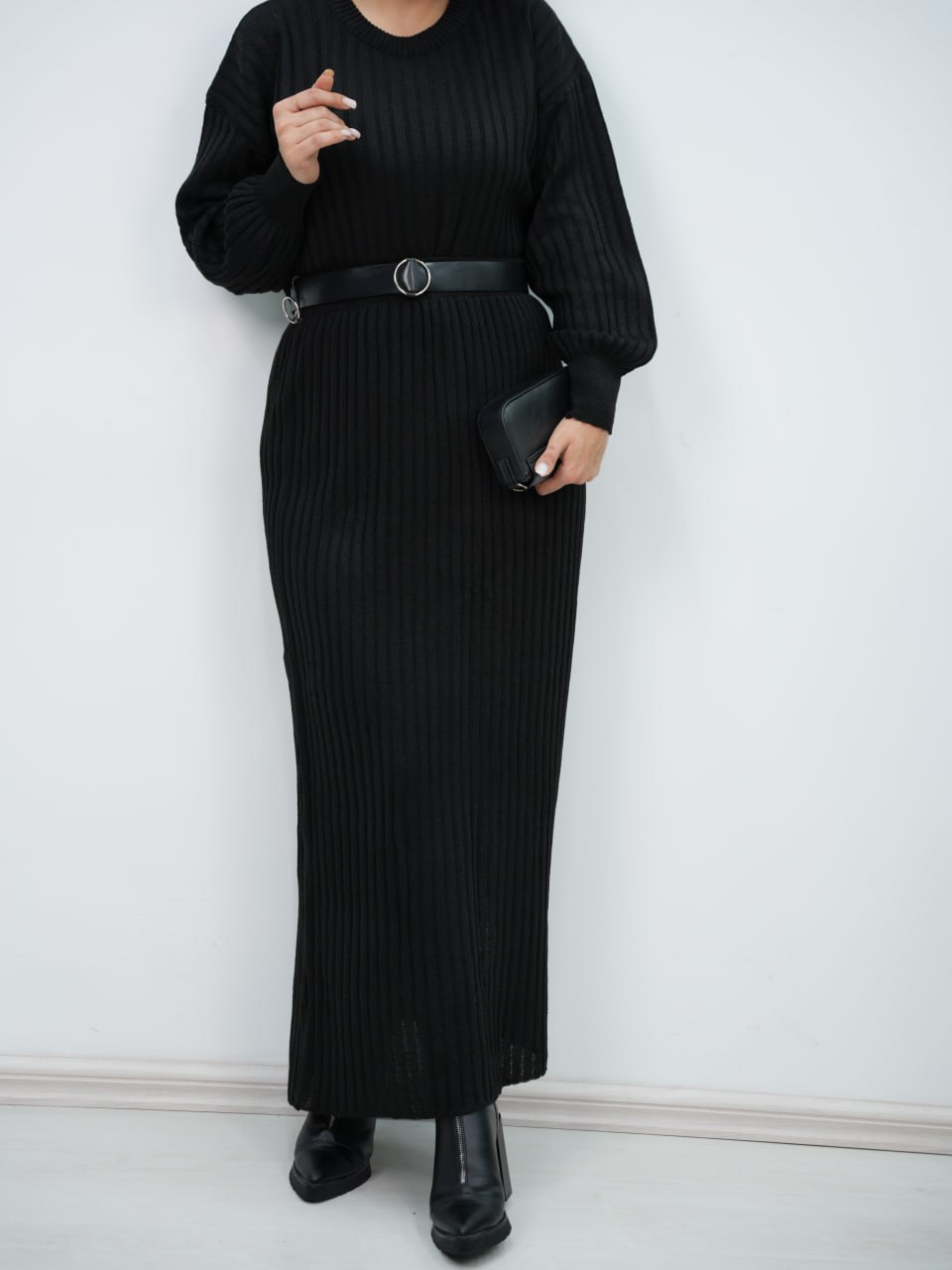 ست بلوز کراپ و دامن بافت کتیبه کد 6375