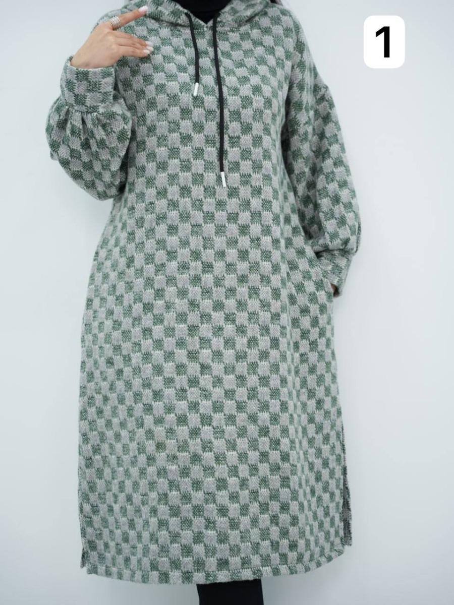 هودی بلند طرحدار روجا کد 6386