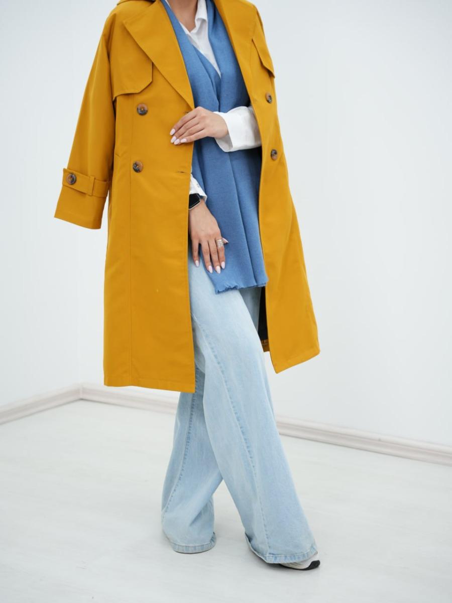 بارونی کتان کمردار شانزی کد 6404