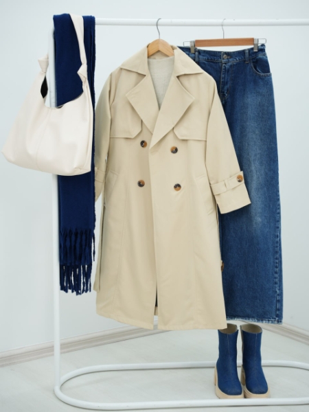 بارونی کتان کمردار شانزی کد 6404