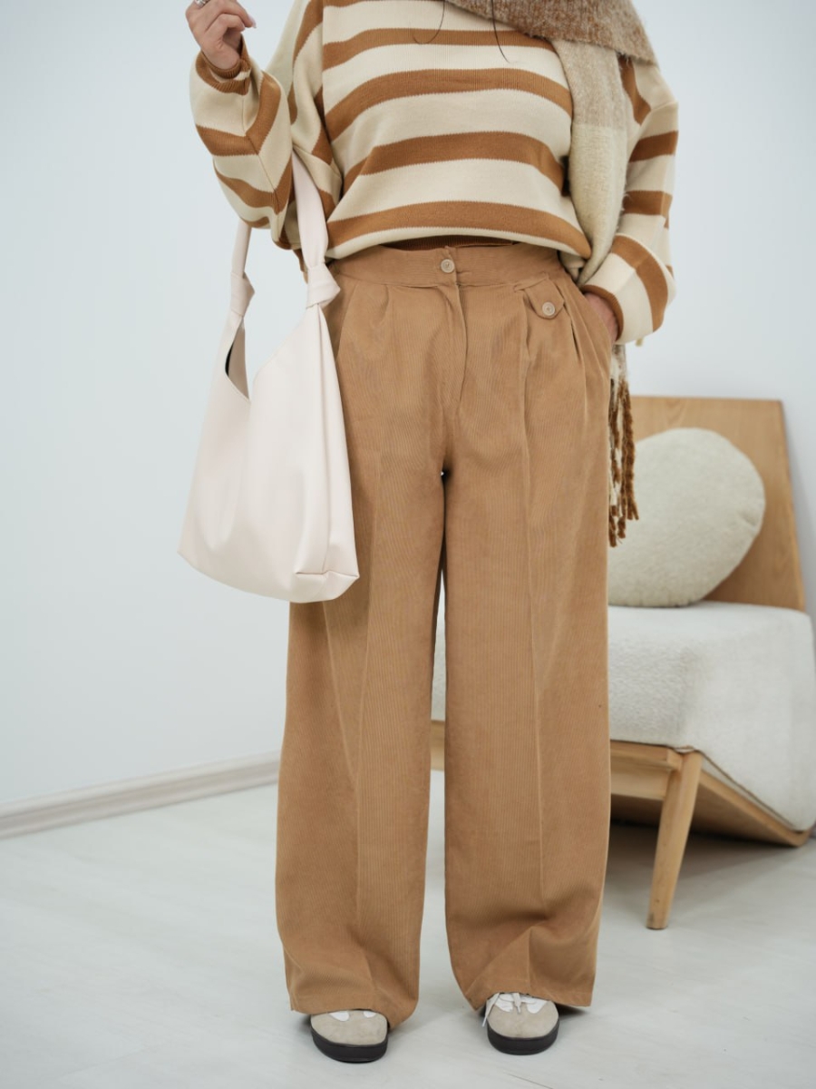 شلوار مخمل کبریتی جلوپاگون مهسا کد 6441