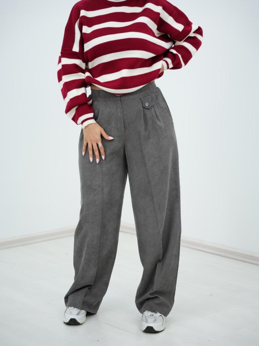 شلوار مخمل کبریتی جلوپاگون مهسا کد 6441