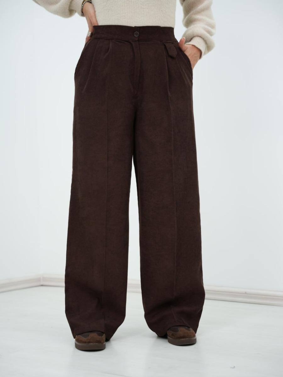 شلوار مخمل کبریتی جلوپاگون مهسا کد 6441