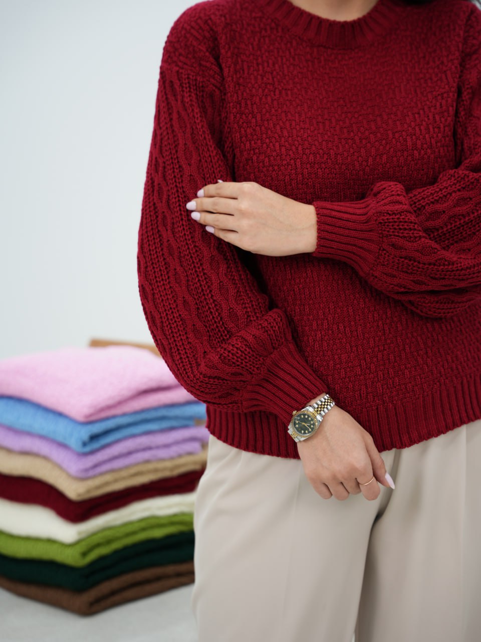 بافت آستین پفی کوکی کد 6442