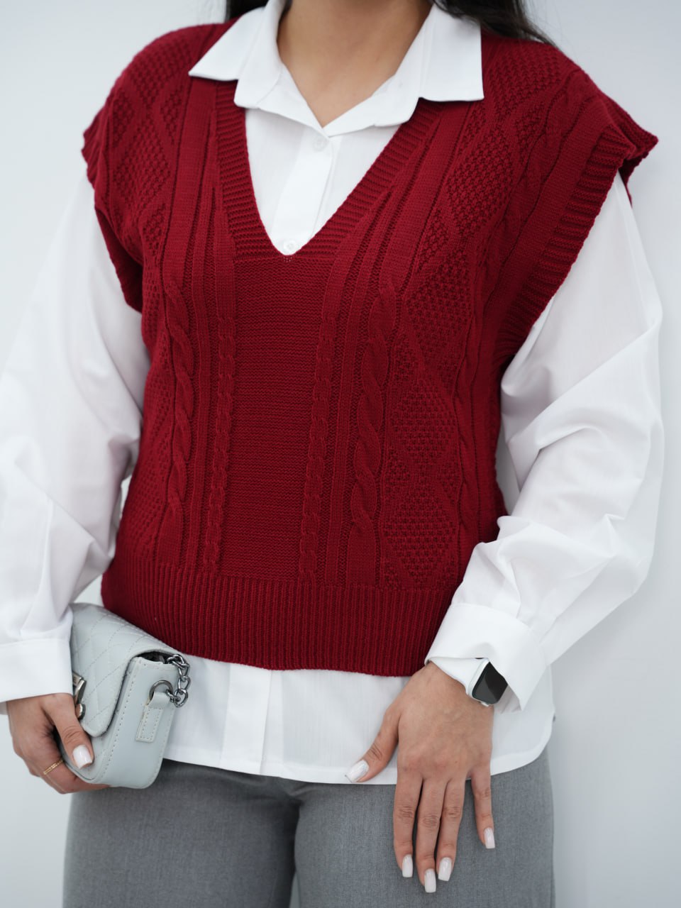 بافت وست یقه هفت گردو کد 6443