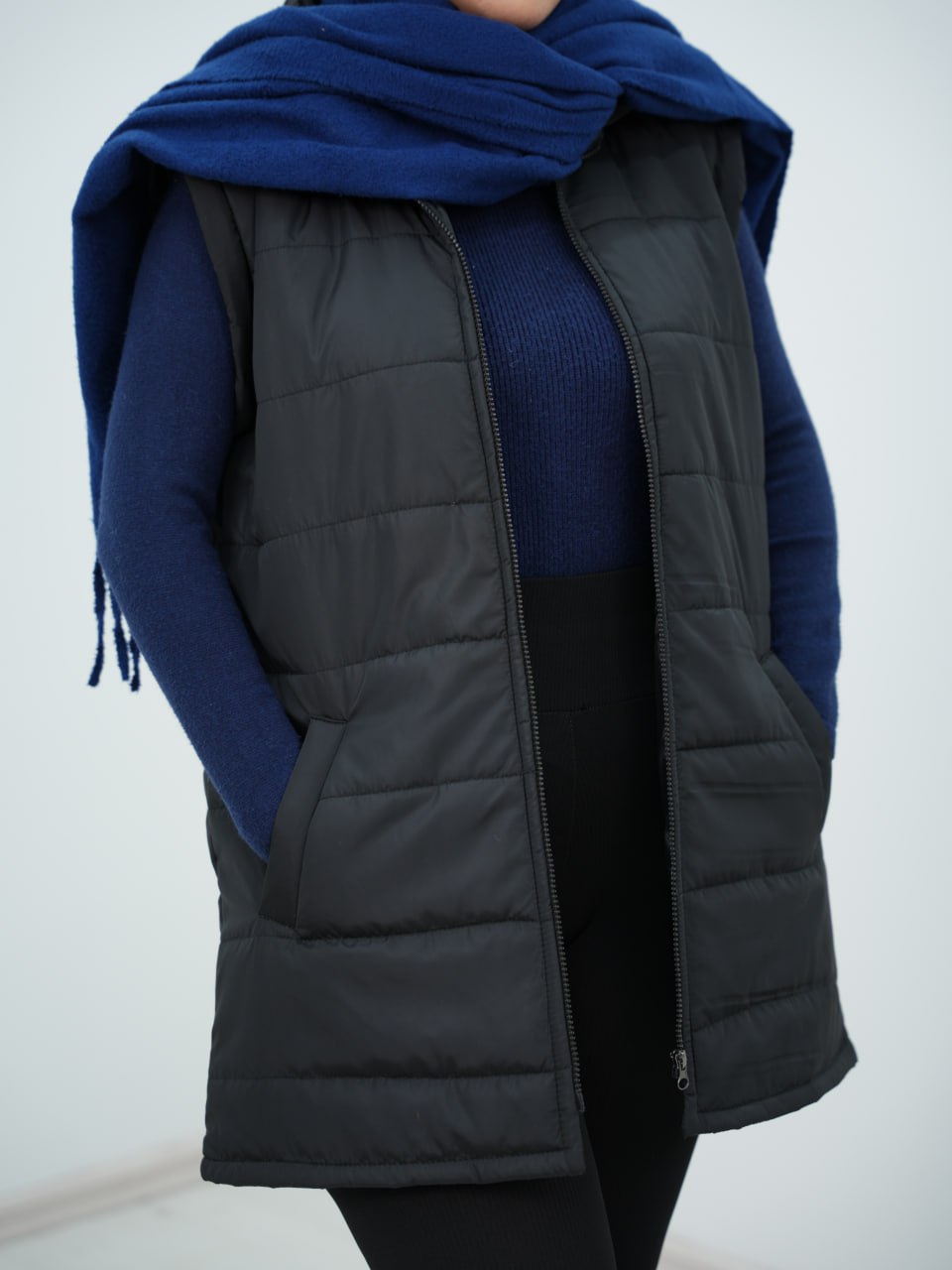 پافر آستین چهارخونه سلماز کد6455