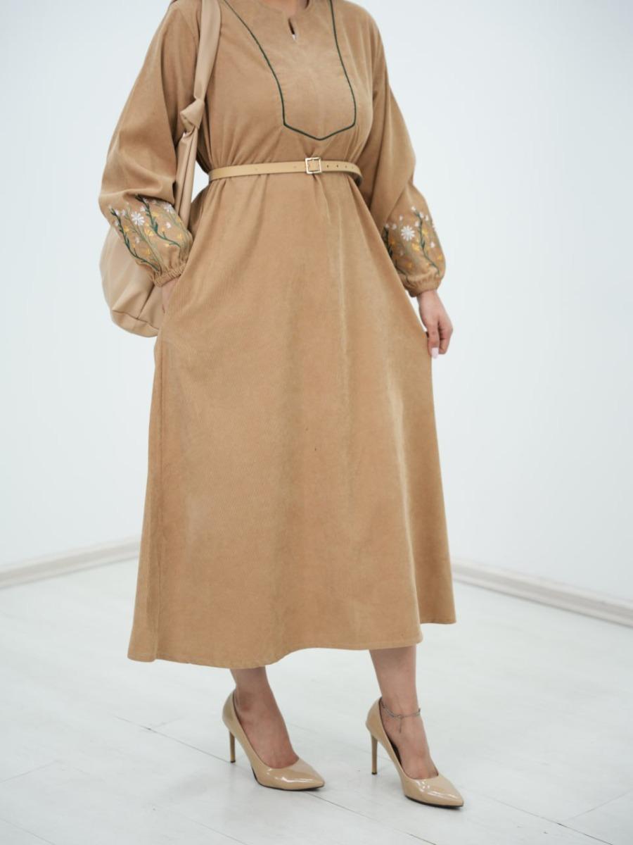 پیراهن مخمل کبریتی زوما کد 6461