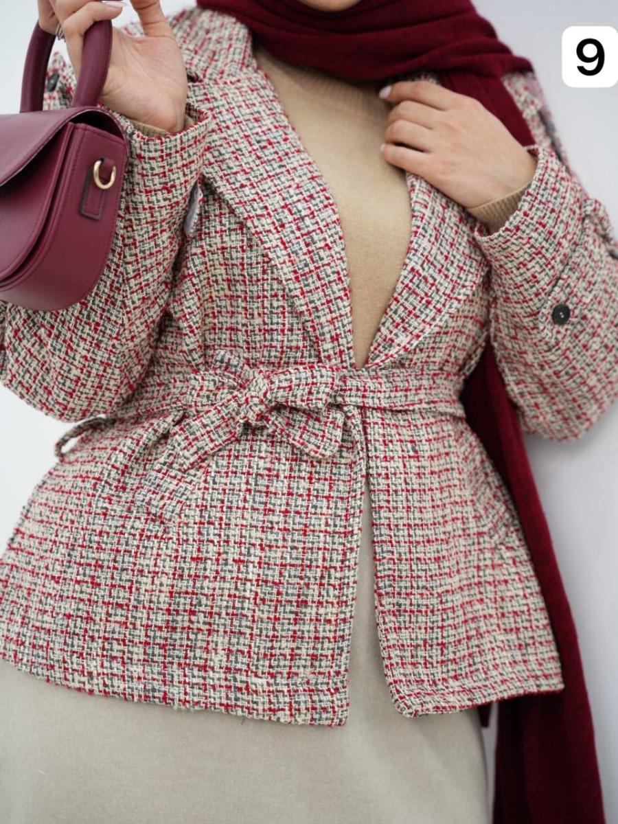 کت آستردار کمردار لایونا کد 6468