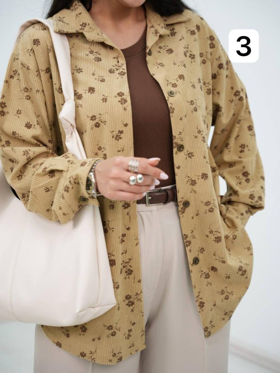 شومیز مخمل کبریتی طرحدار بوبا کد 6472