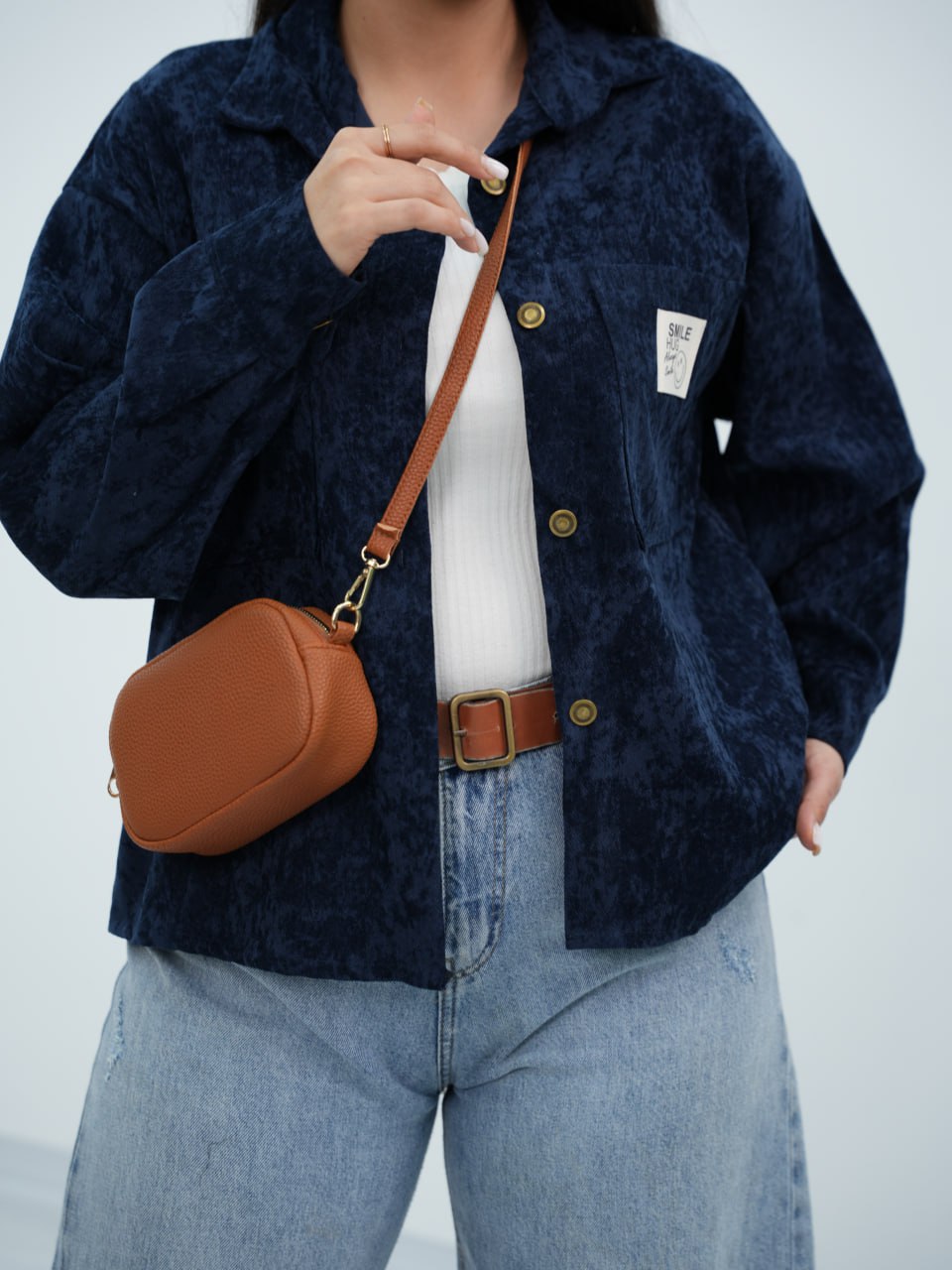 شومیز مخمل دوجیب اسمایل کد 6489