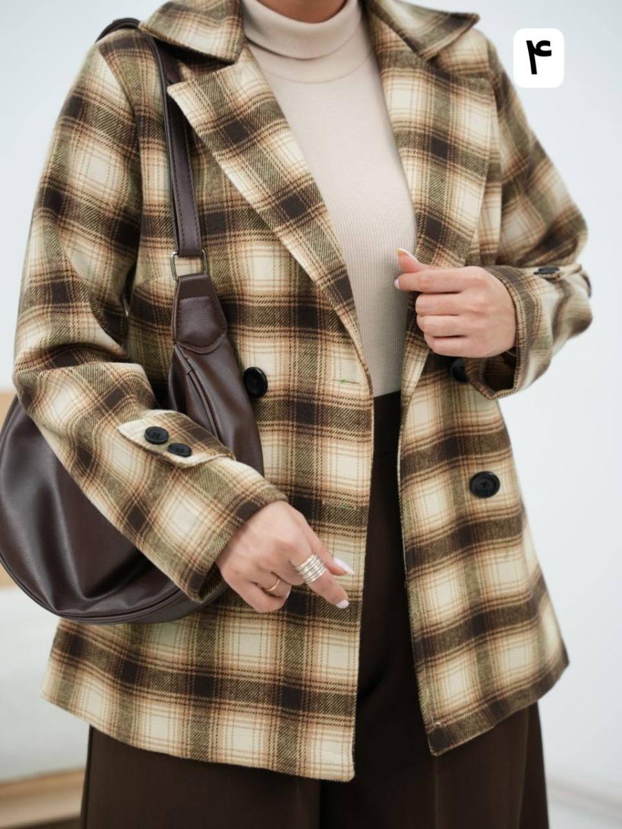 کتی چهارخونه آستین پاگون روجا کد 6501