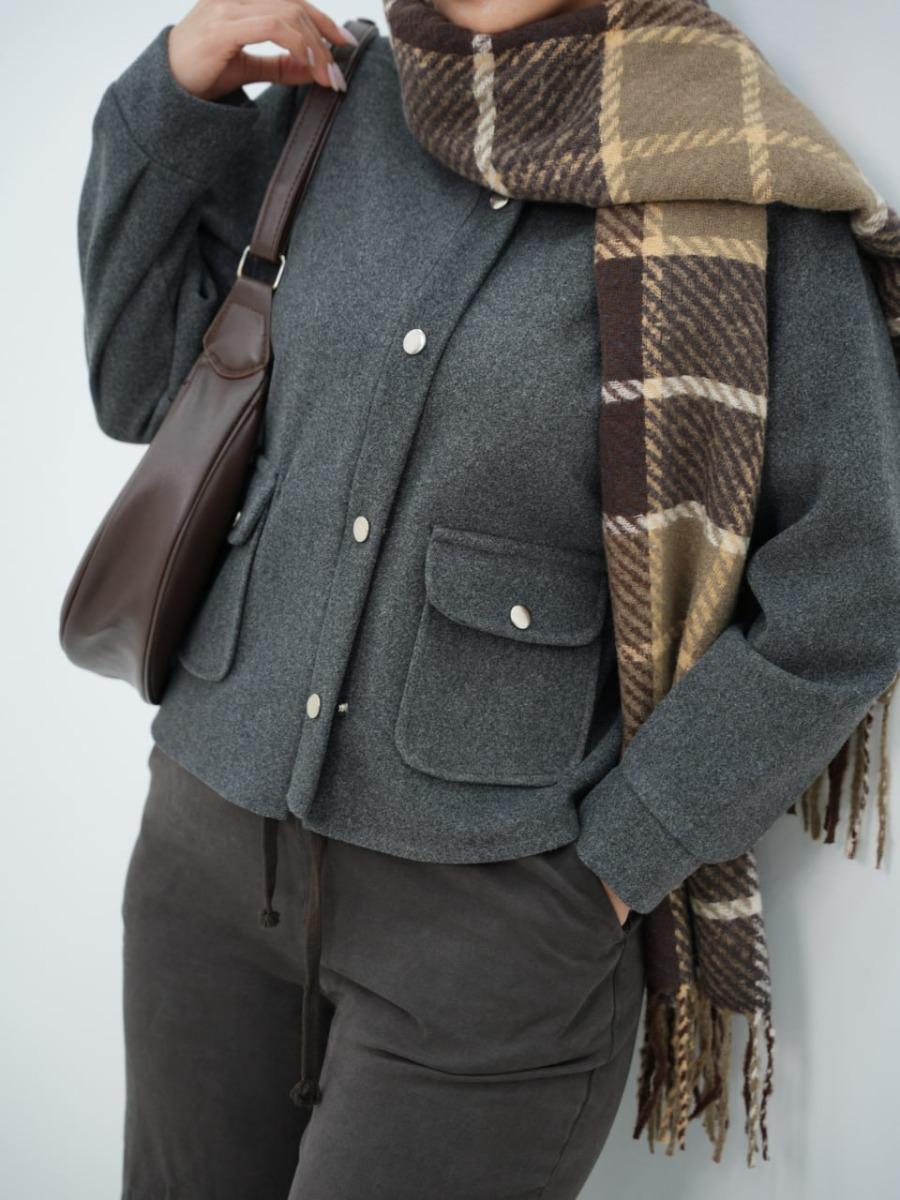 کت اسپرت زیپ دار اسپرسو کد 6508