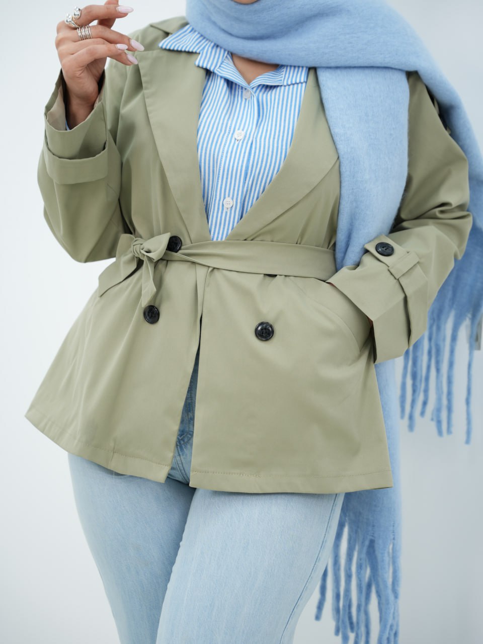 بارونی کوتاه کمردار ناتاشا کد6518