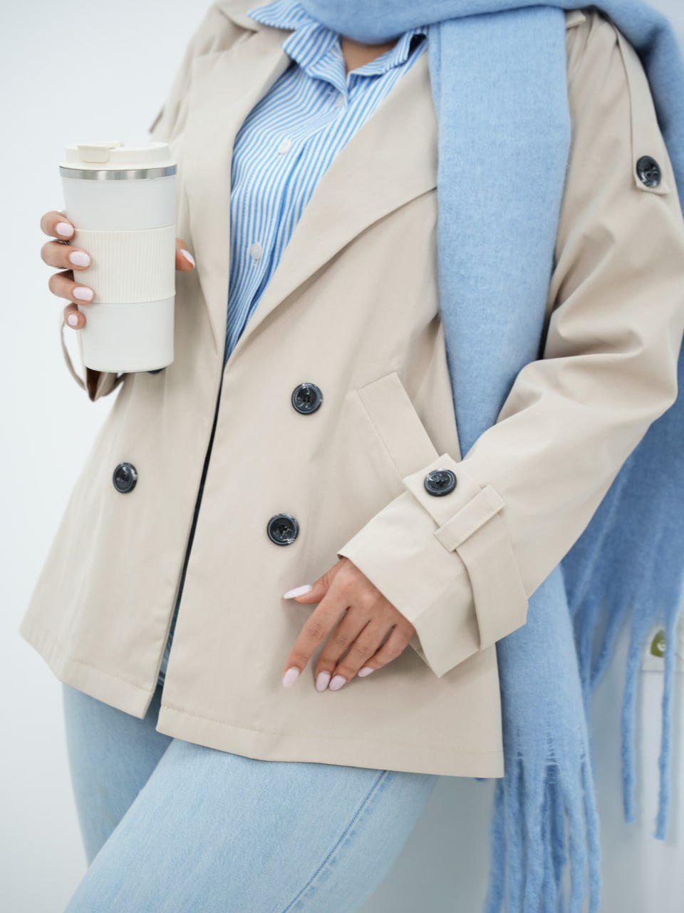 بارونی کوتاه کمردار ناتاشا کد6518