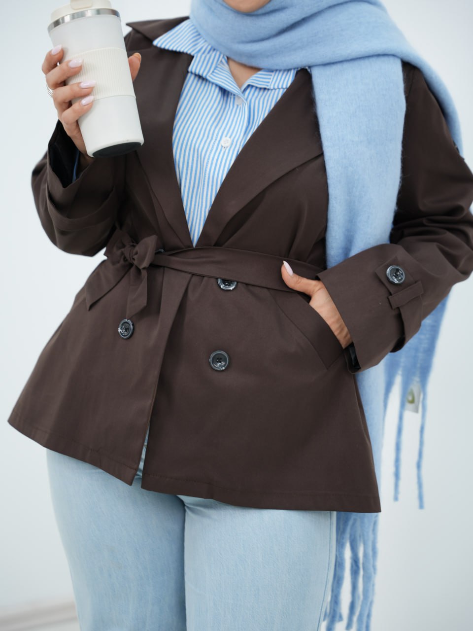 بارونی کوتاه کمردار ناتاشا کد6518