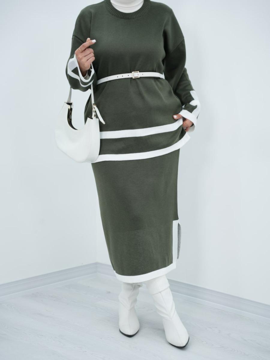 ست بلوز و دامن پایین خط رابینا کد 6538