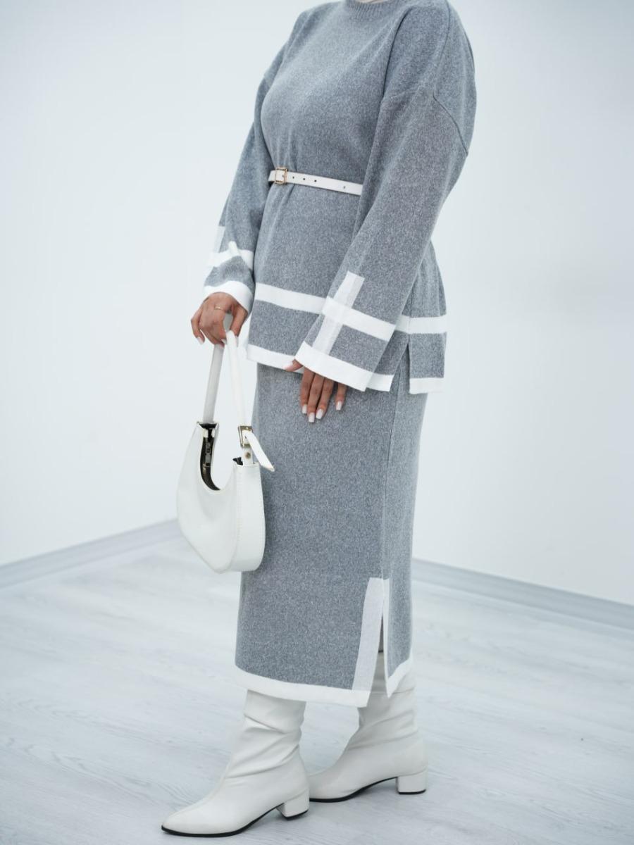 ست بلوز و دامن پایین خط رابینا کد 6538