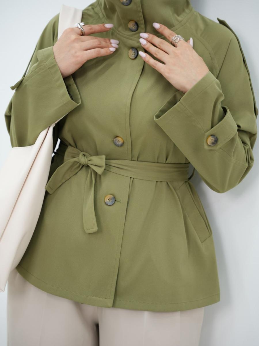 بارونی یقه ایستاده سرشانه فلشی رمانف کد 6541