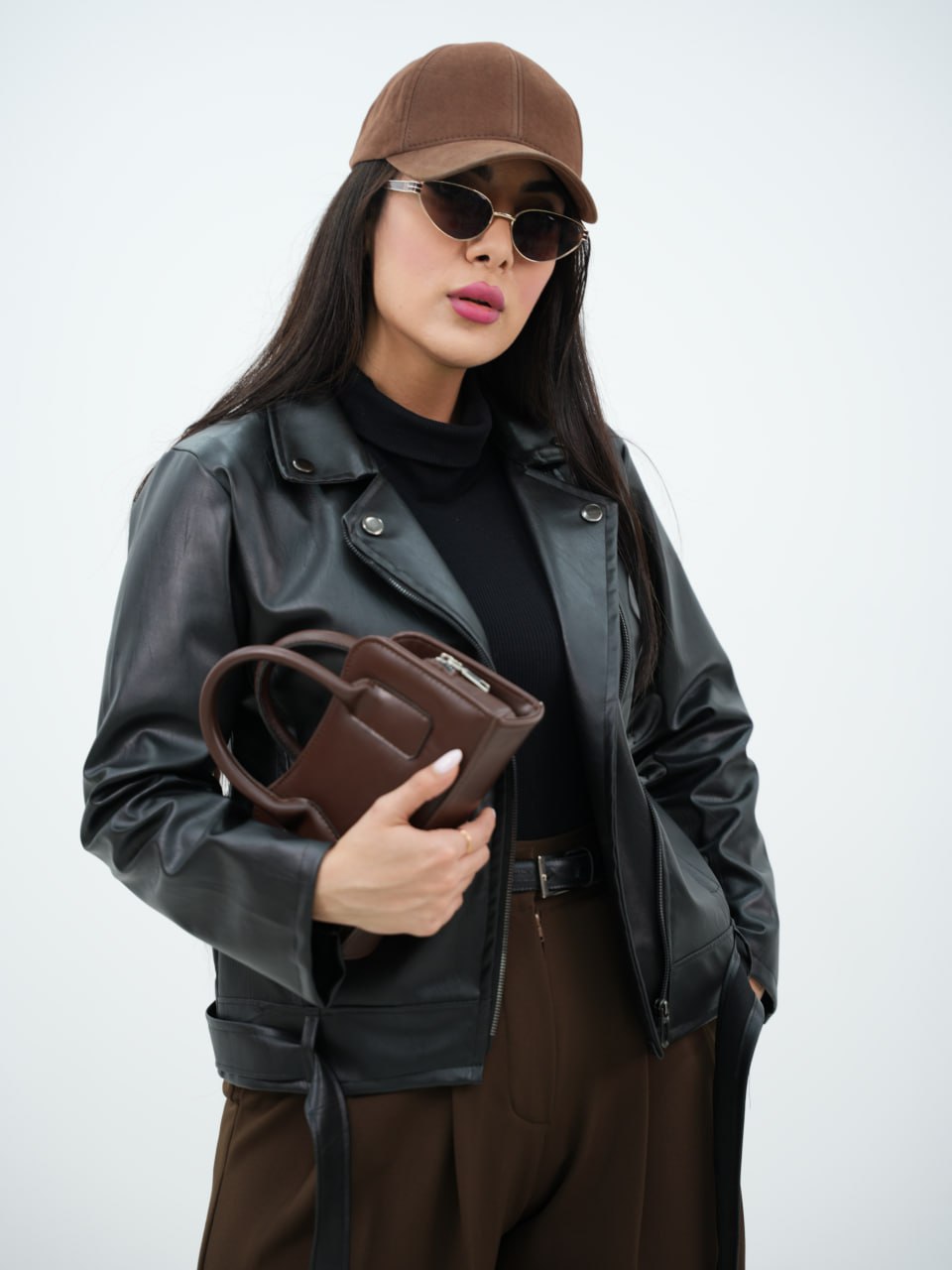 کت چرم کوتاه کمردار سزار کد6556