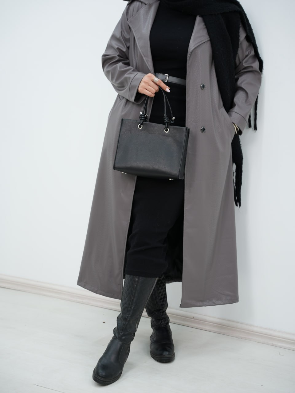 کت چرم بلند پوست ماری ایزل کد6557