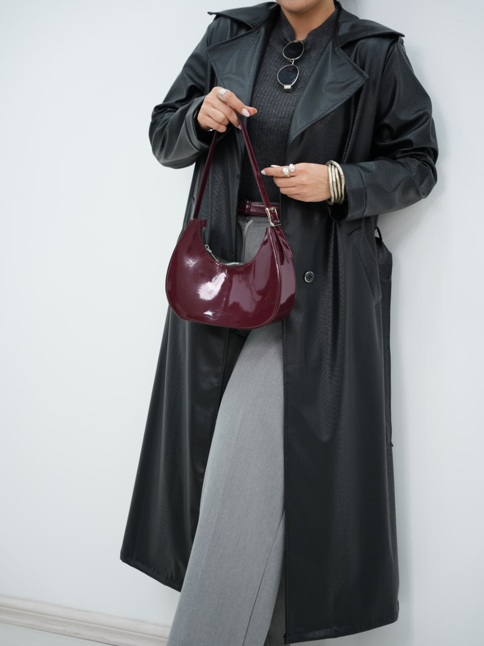 کت چرم بلند پوست ماری ایزل کد6557