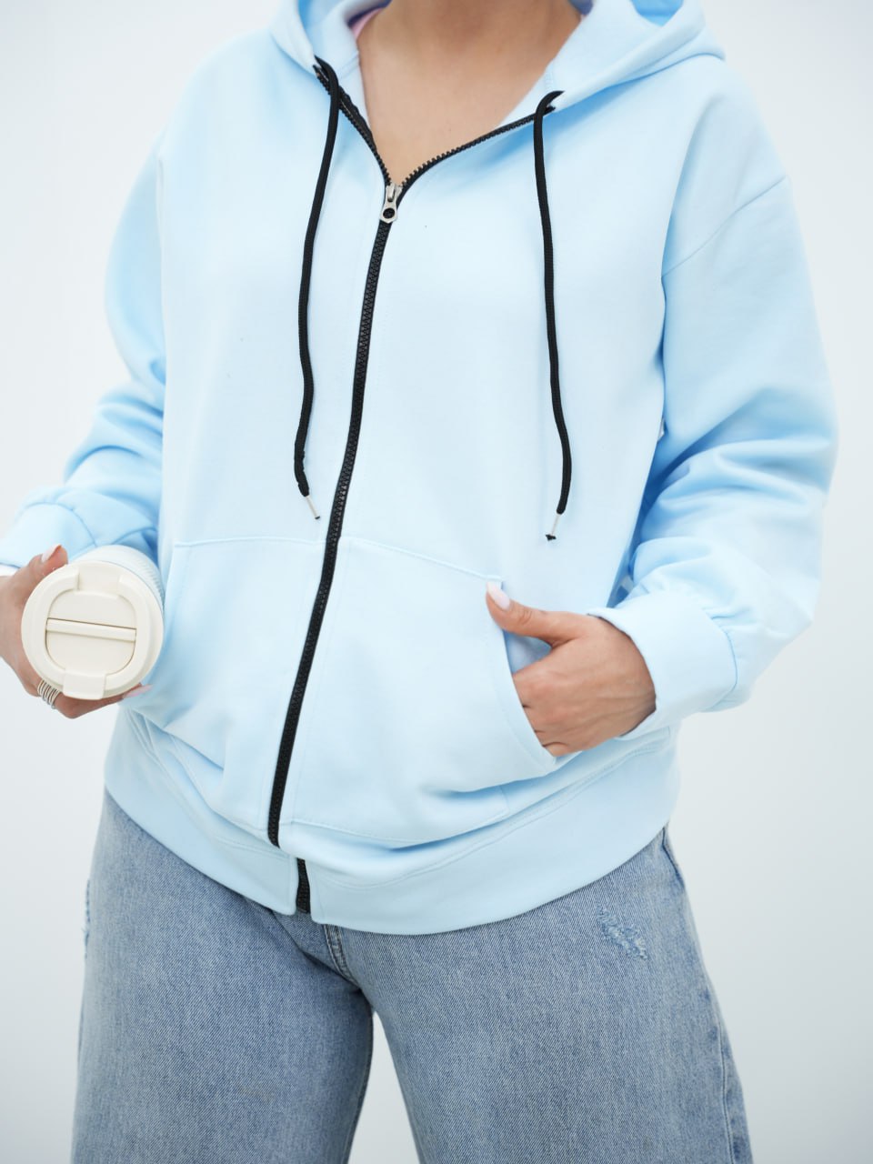 سویشرت رنگی کلاهدار دلوان کد 6570