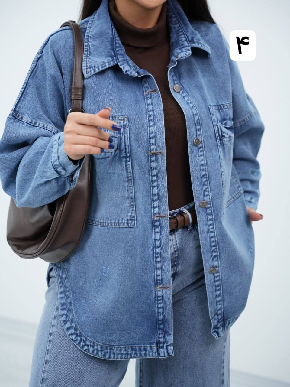 کت جین دو جیب نوشین کد6572