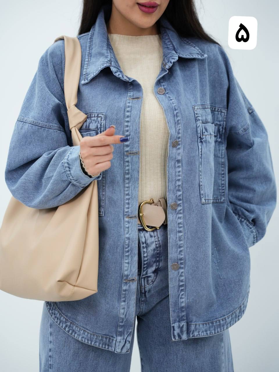 کت جین دو جیب نوشین کد6572