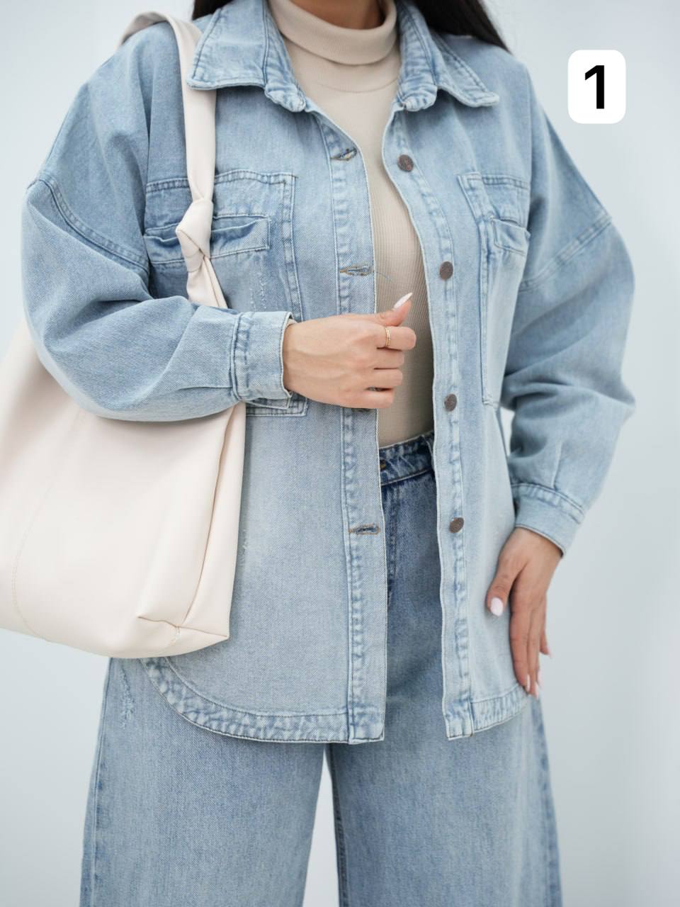 کت جین دو جیب نوشین کد6572