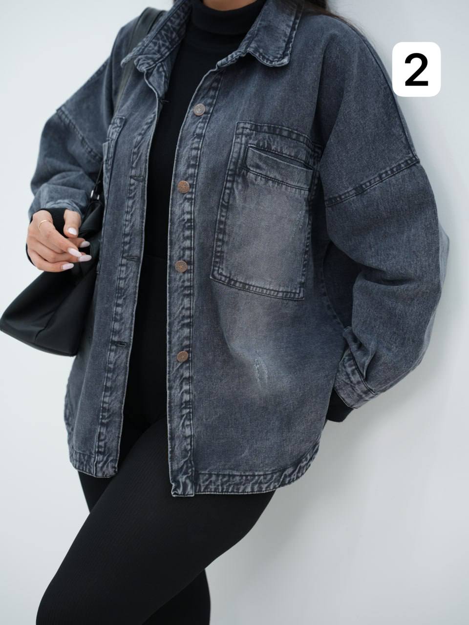 کت جین دو جیب نوشین کد6572