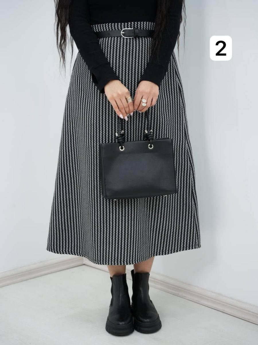 دامن گندمی پشت کش طناز کد 6590