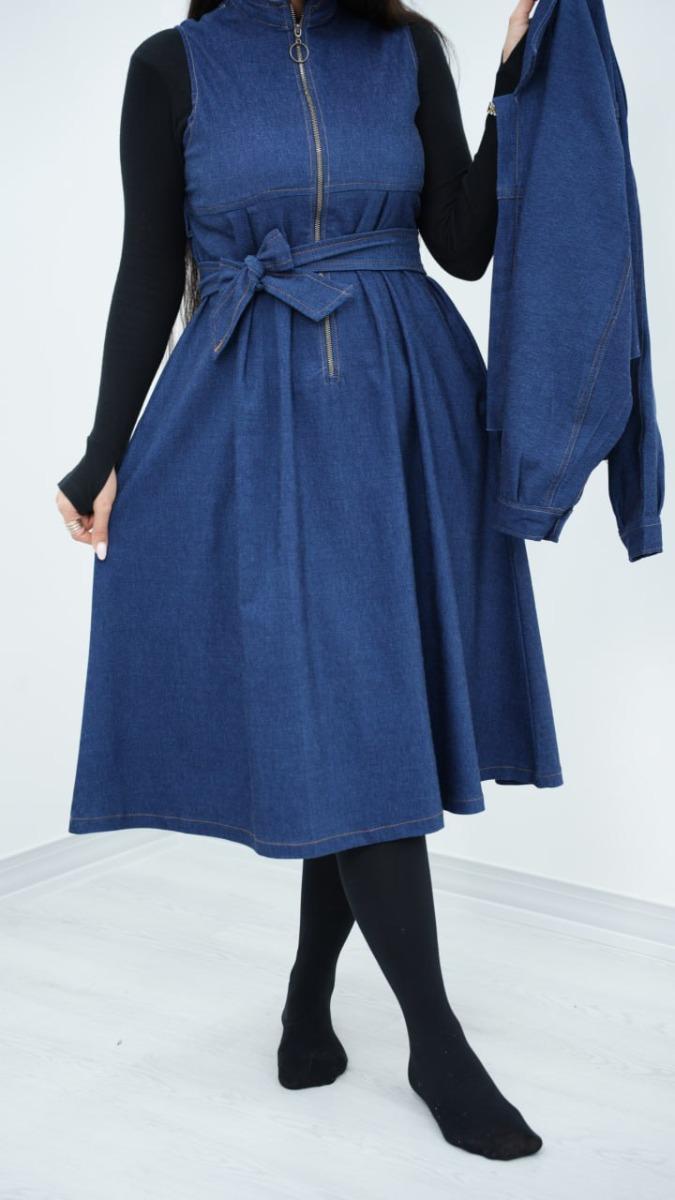 ست کت و سارافون طرح جین سلما کد 6603